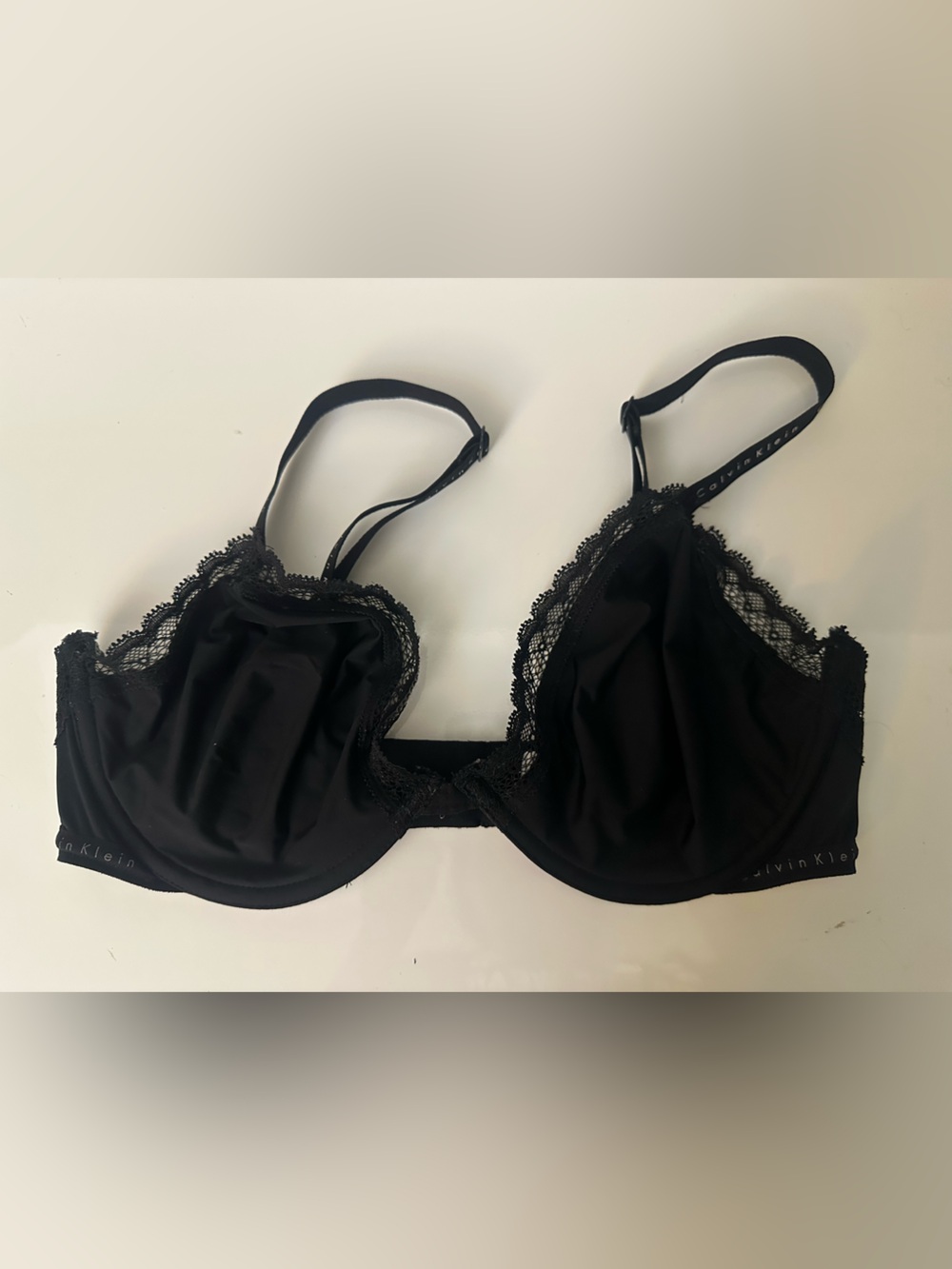 Calvin Klein Black Lace-Trim Bra Dark Feminine Street Style